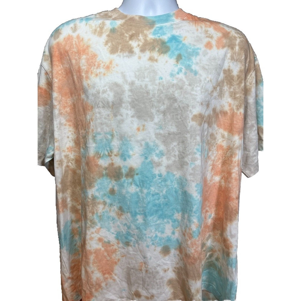 H&M Tie Dye T-Shirt 2xL Yellow Colorful Short Sleeve Basic Casual Psychedelic